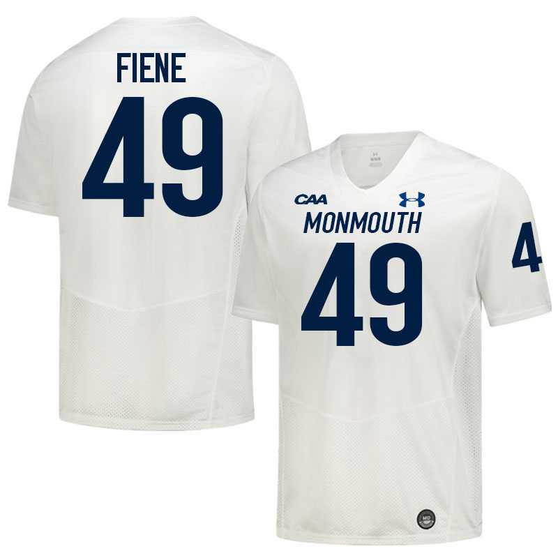 Monmouth Hawks #49 Hudson Fiene College Football Jerseys,Uniforms-White